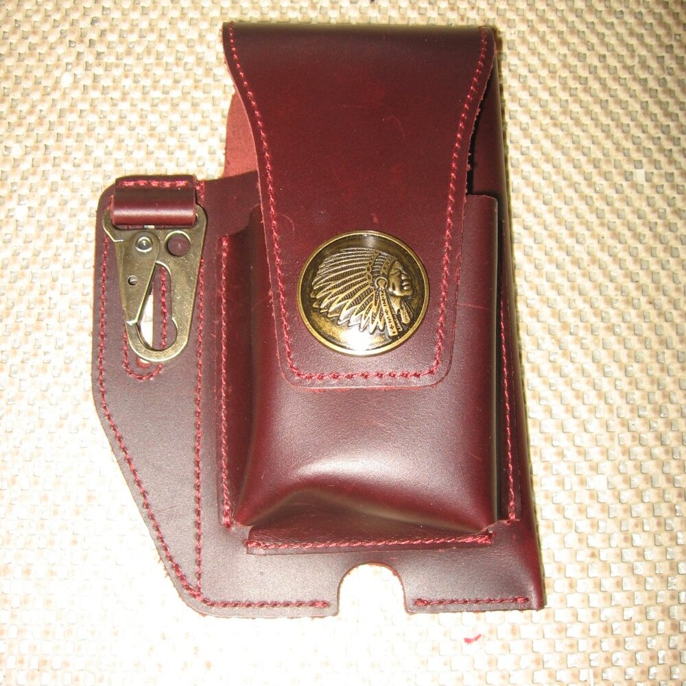 Crazy Horse Brown Leather Cellphone & Utility Belt Pouch